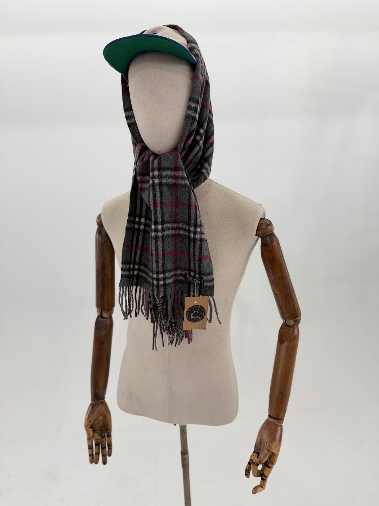 80s Burberry cashmere nova check scarf