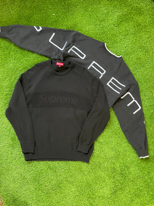 2023 Supreme box logo black black knitwear jumper (L)