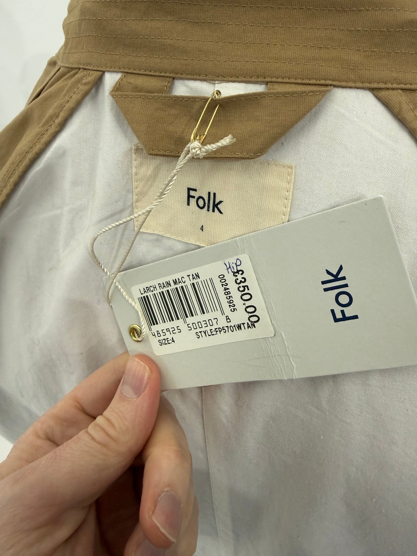 Folk Larch Rainmac - Size 4 (New)