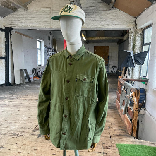 Barbour overshirt in khaki (L)