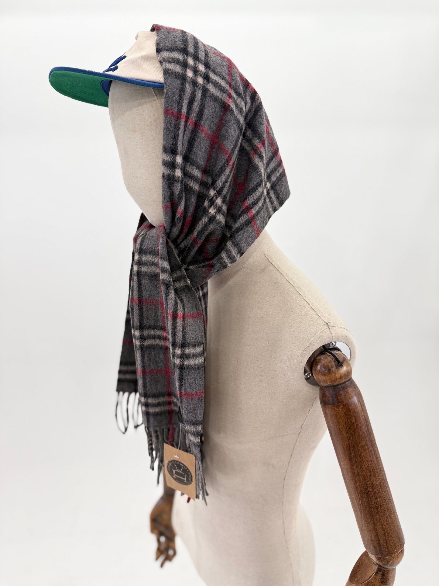 80s Burberry cashmere nova check scarf