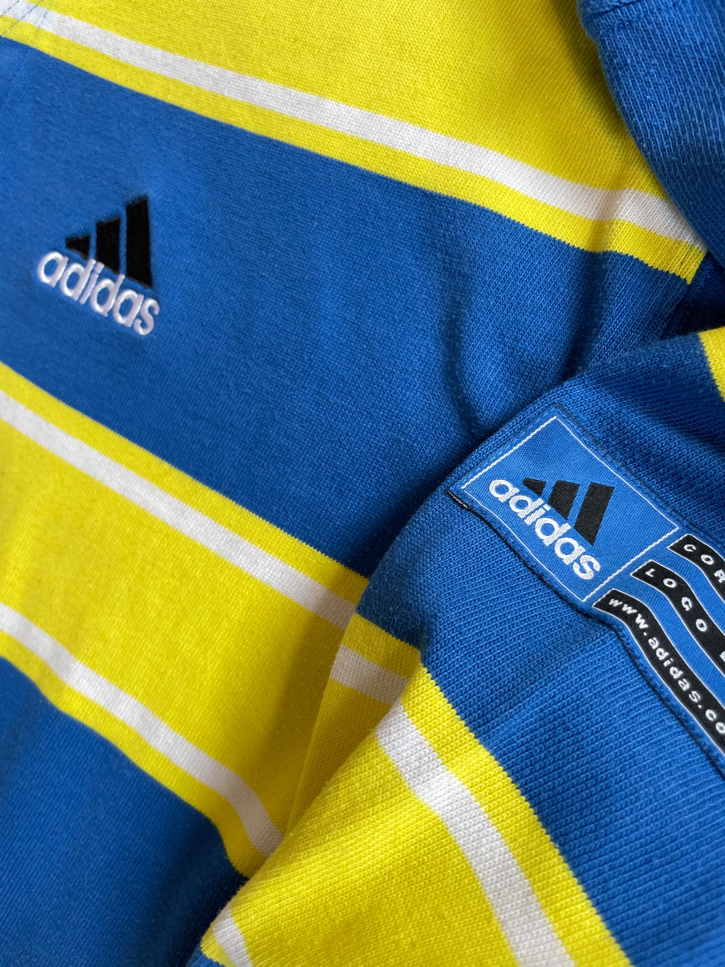 00s Adidas striped rugby shirt (XL)