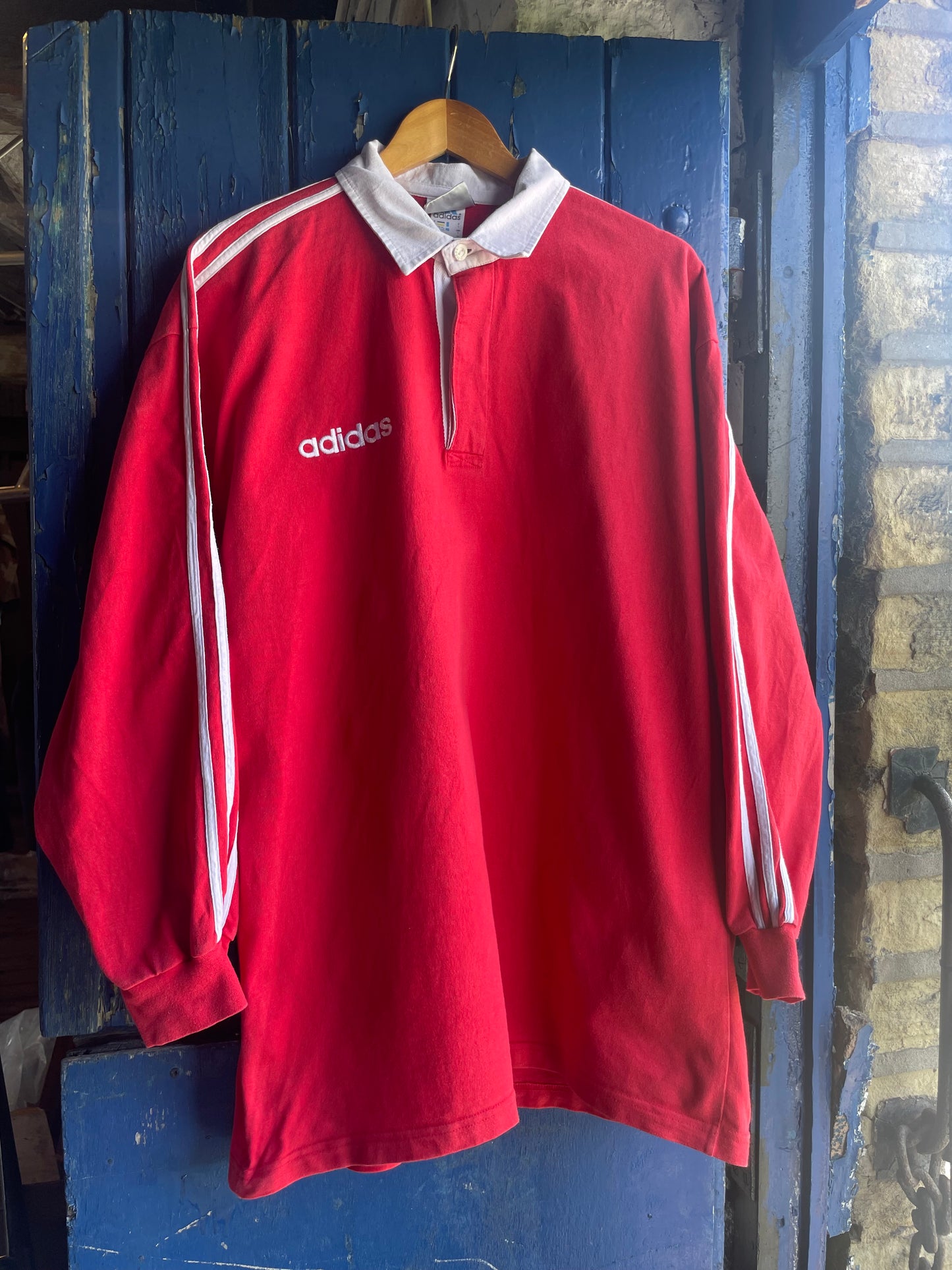 90s Adidas rugby jersey - Large