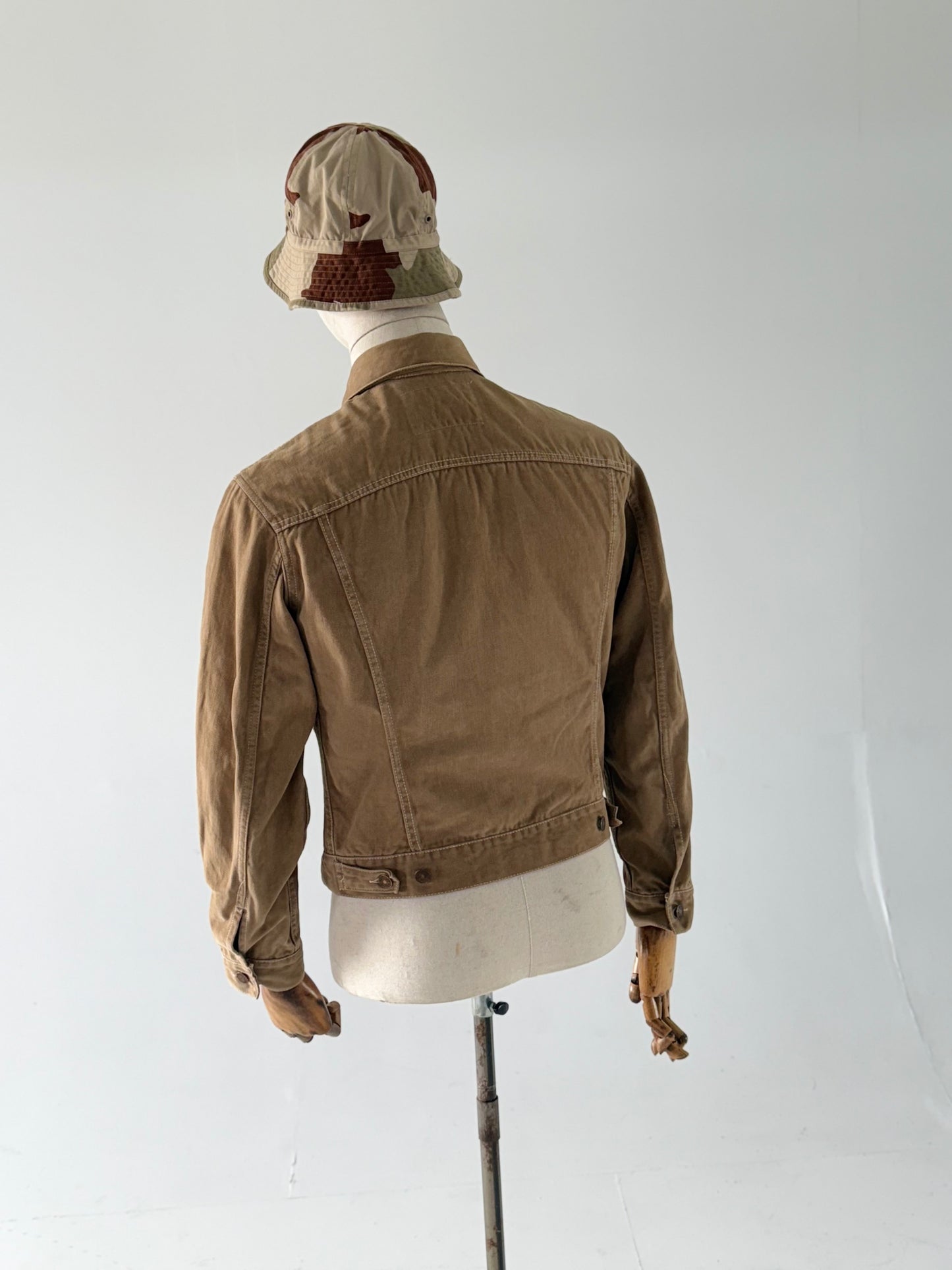 1970s Levi’s Big E white tab moleskin trucker jacket 38”