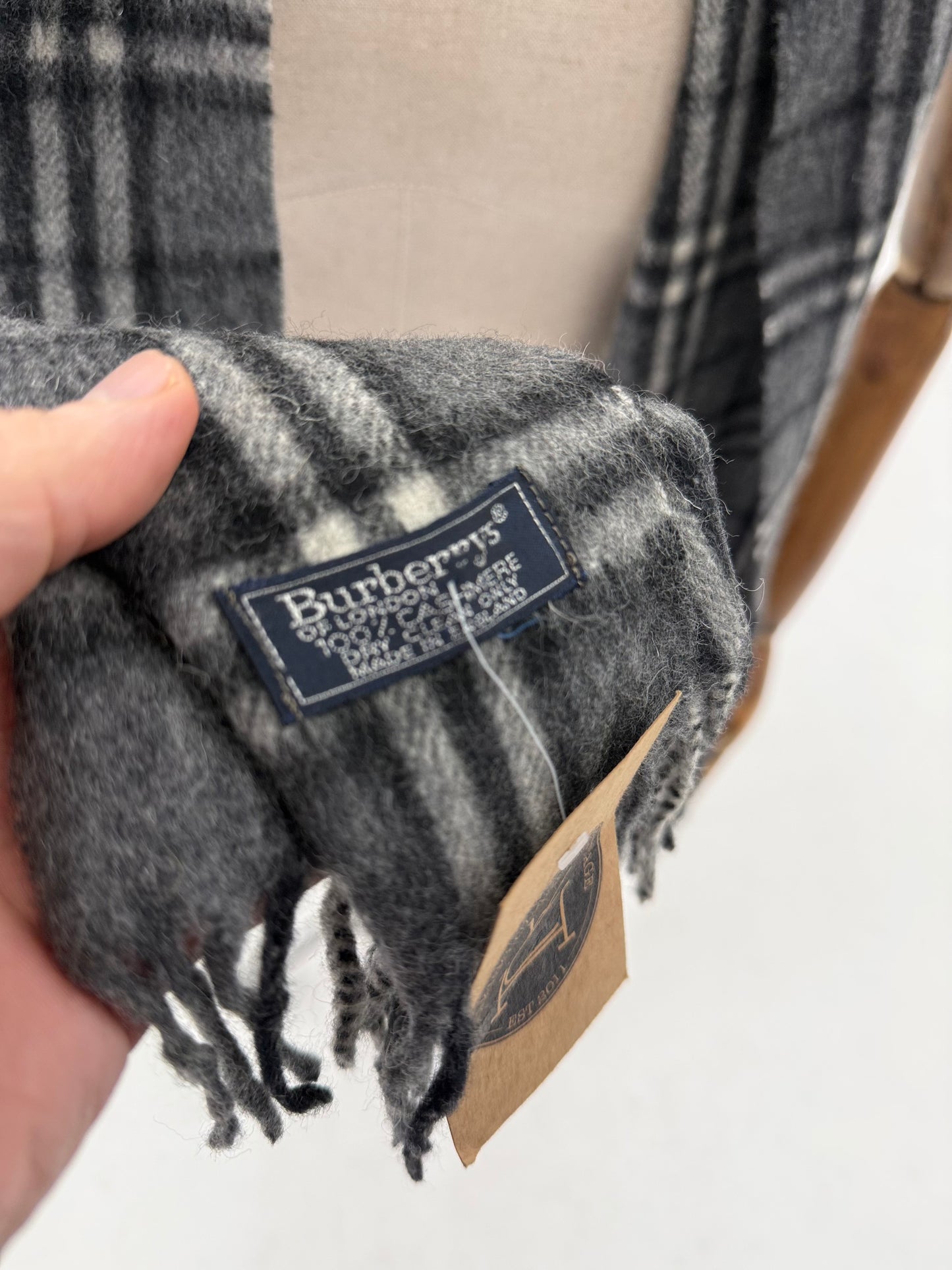 80s Burberrys of London Cashmere nova check scarf