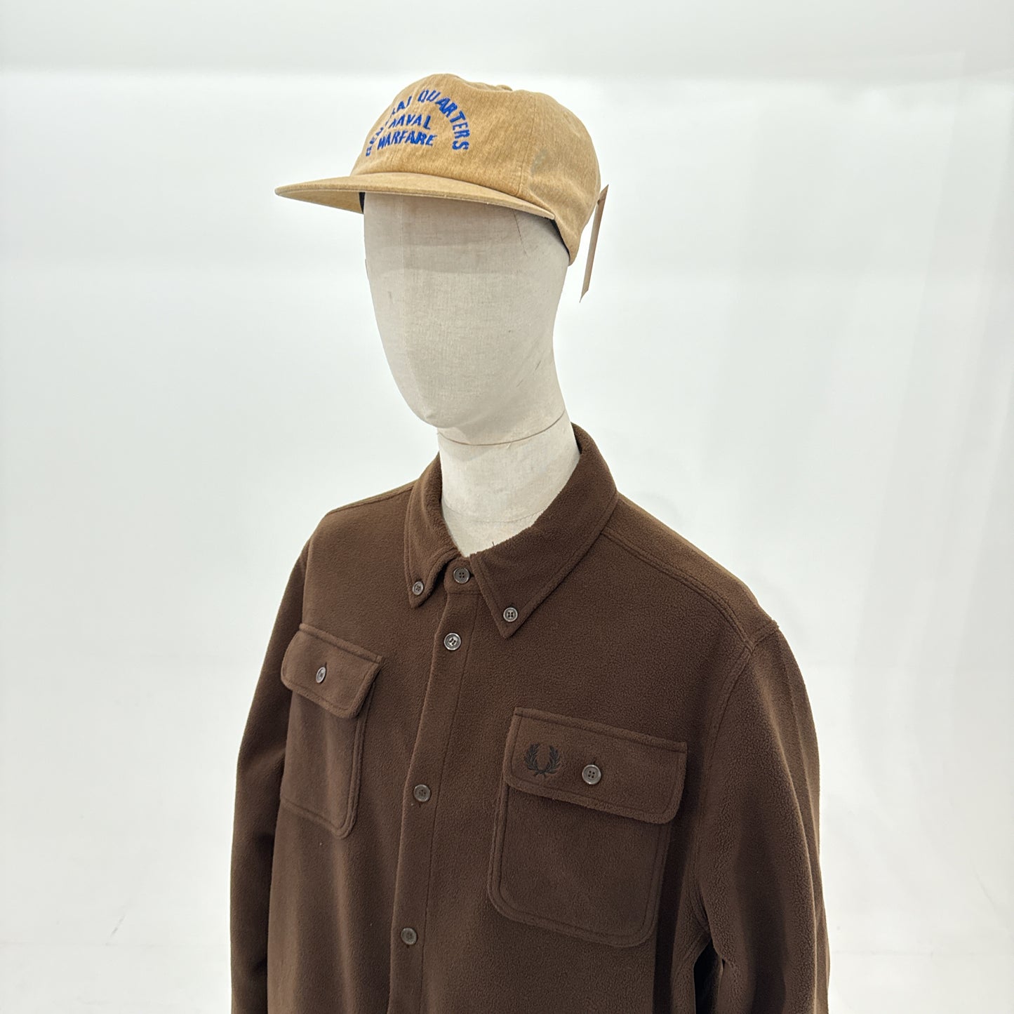 Fred Perry Chocolate brown fleece overshirt (XL)