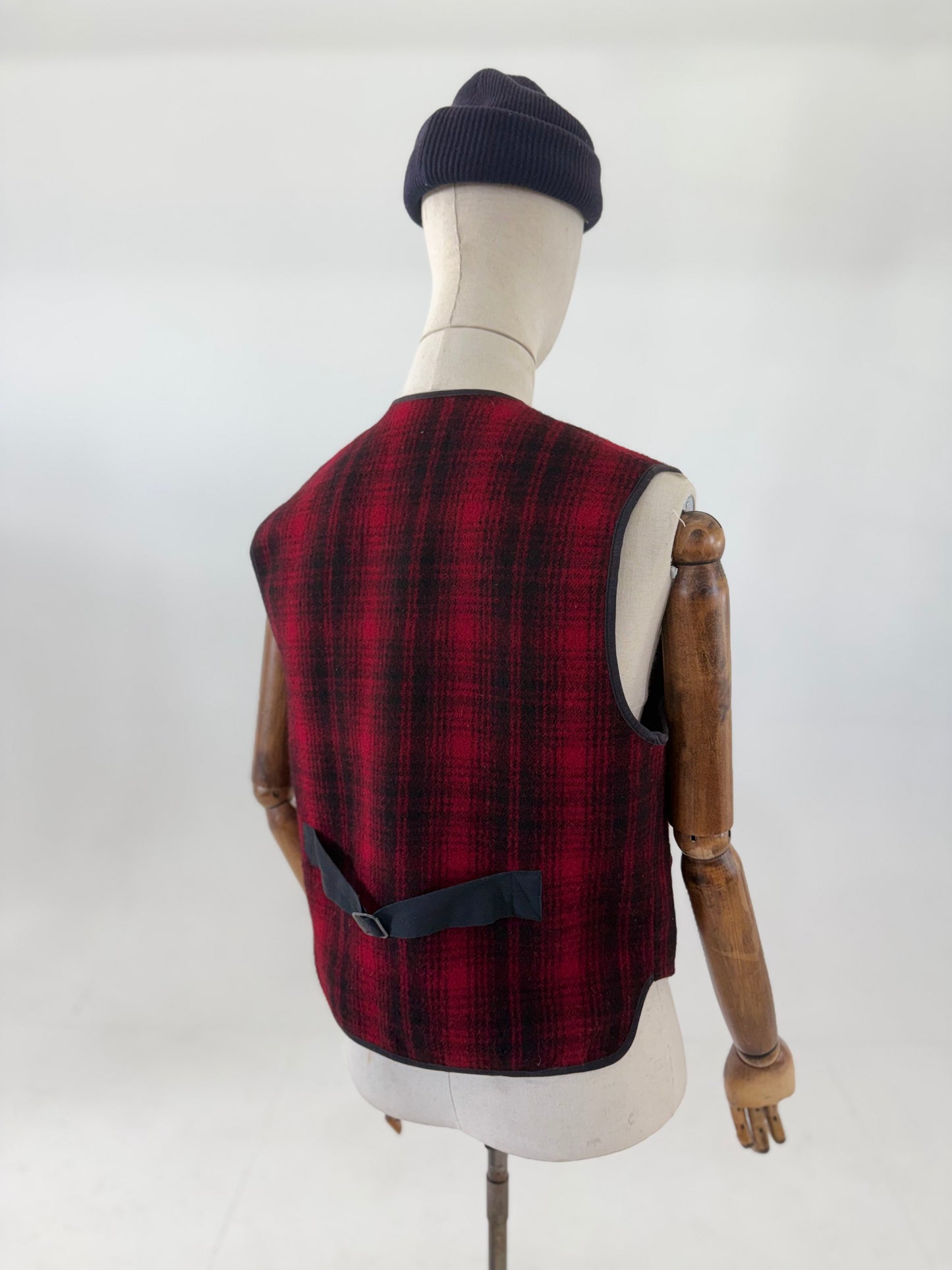 Vintage 90s Woolrich Made in USA buffalo check wool vest Medium