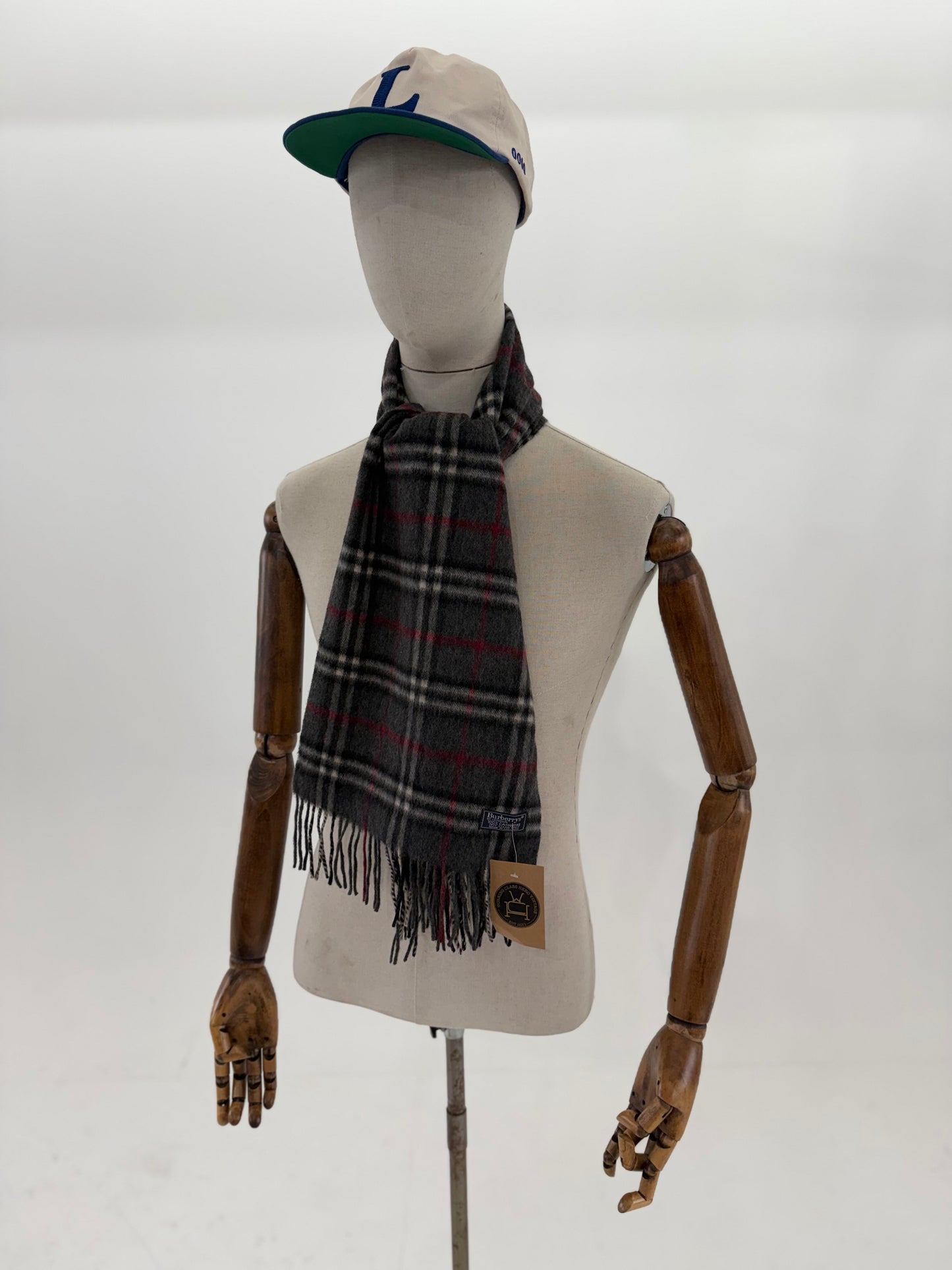 80s Burberrys of London Cashmere nova check scarf