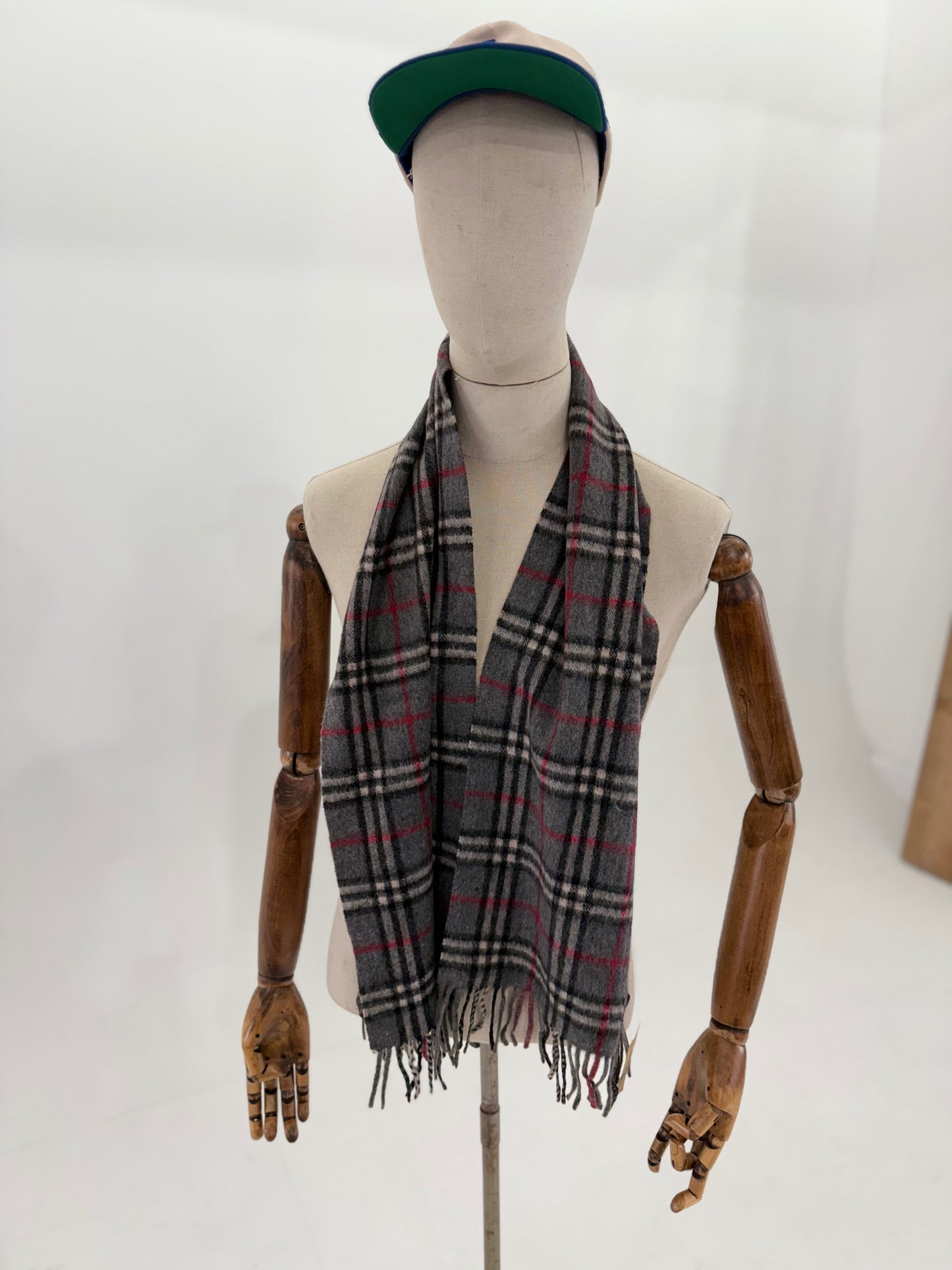 80s Burberry cashmere nova check scarf