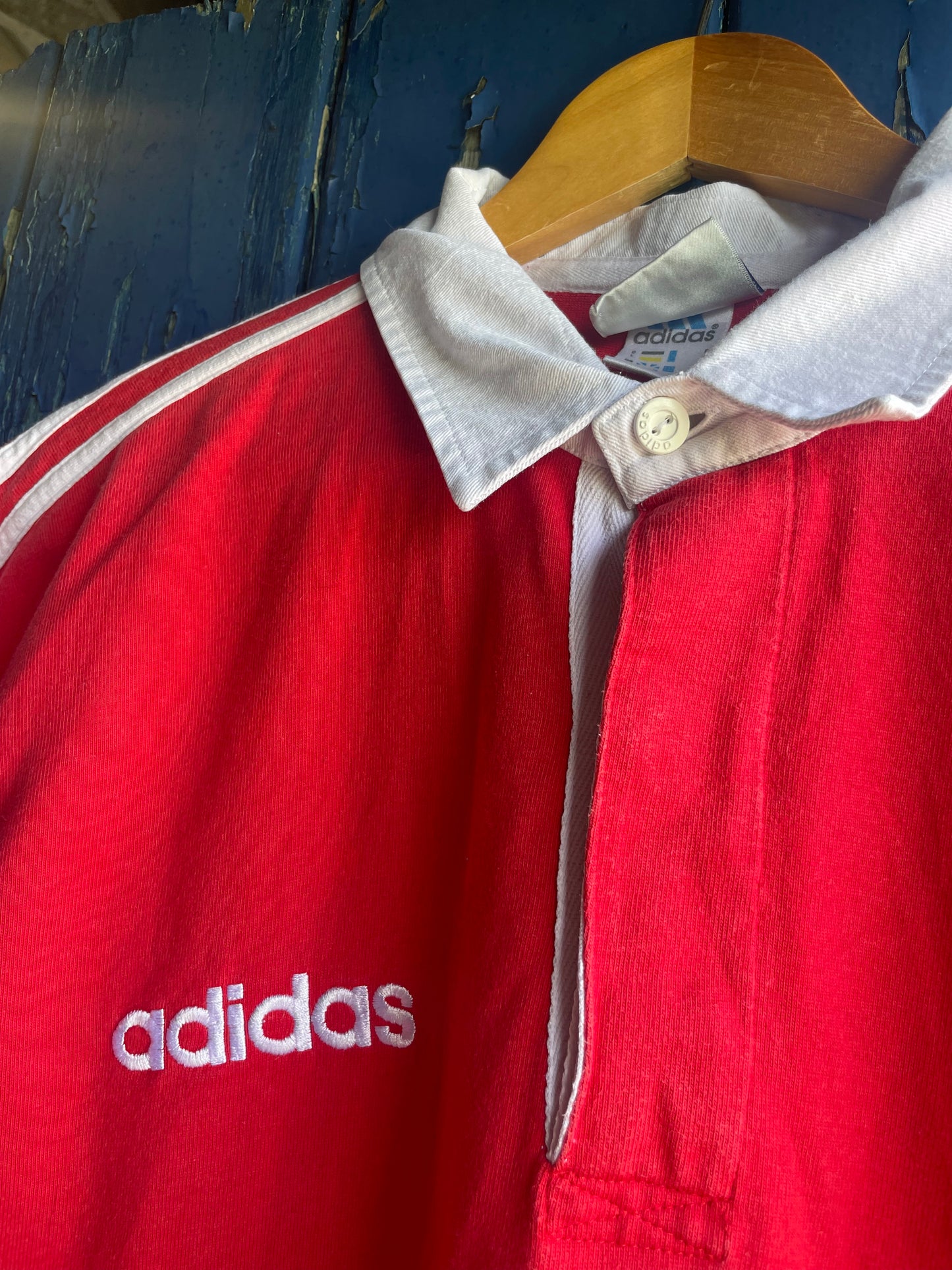 90s Adidas rugby jersey - Large