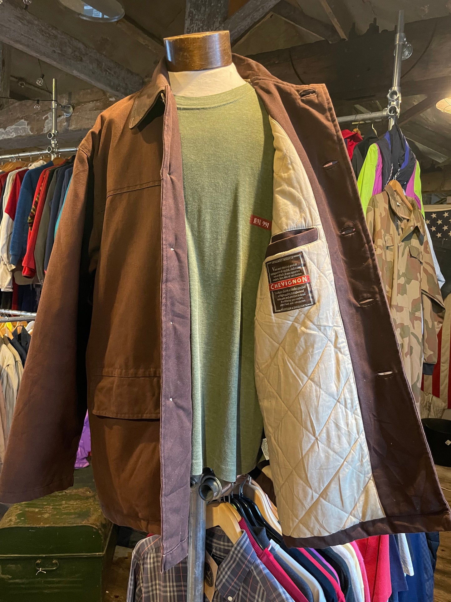 90s Chevignon workwear canvas jacket (L)