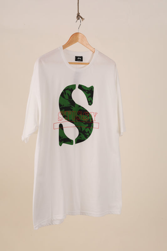 Deadstock Stussy S Camo Tee - White (L,XL)