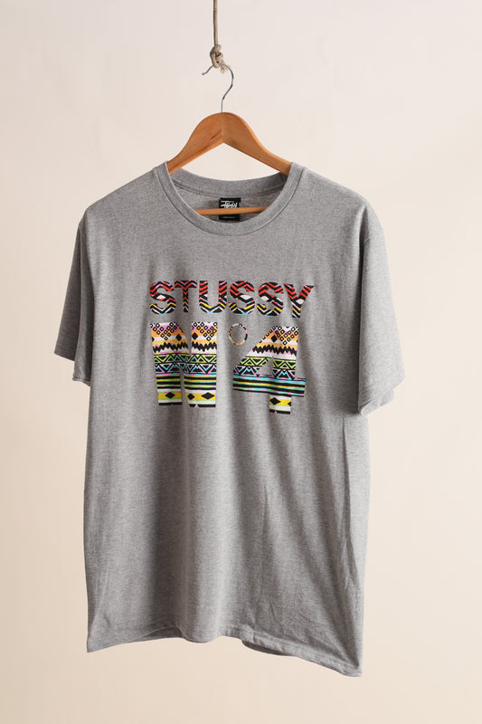 Deadstock Stussy Tribal No4 Heather grey tshirt (M)