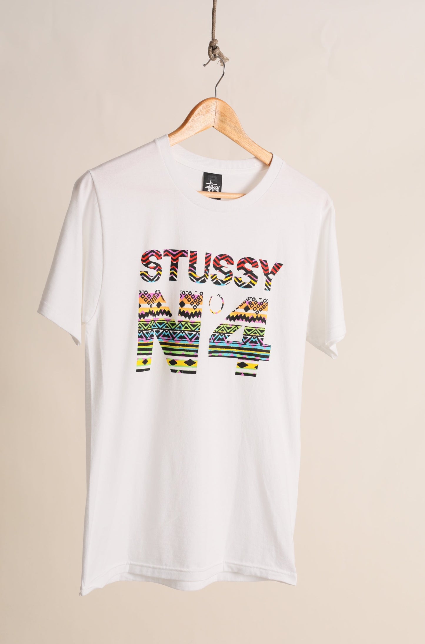 Deadstock Stussy Tribal No 4 White tshirt (S,XL)